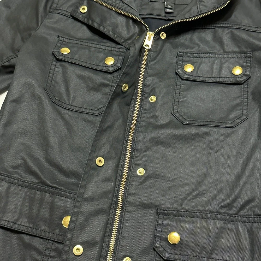J.Crew Womens Downtown‎ Field Jacket Size XS Coated Cotton City Trench Travel